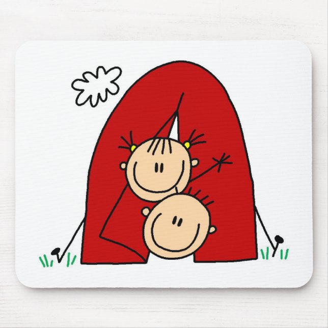 Campings-heraus Strichmännchen Mousepad (Vorne)