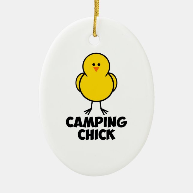 Campings-Küken Keramik Ornament (Vorne)