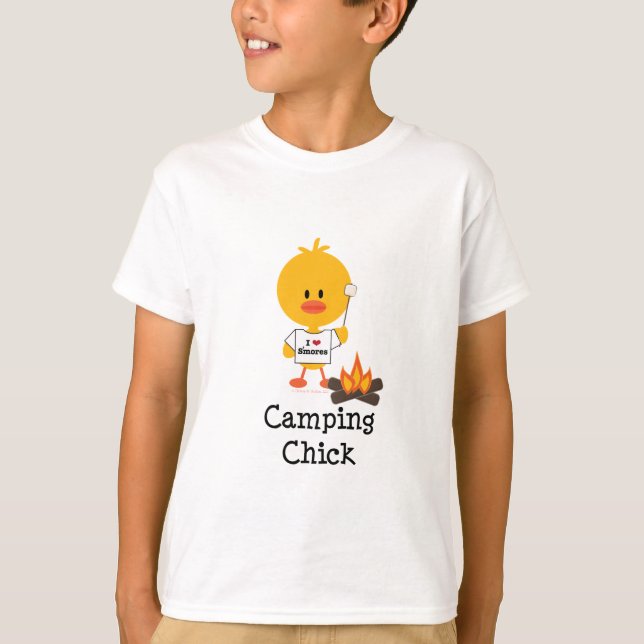 Campings-Küken scherzt T-Shirt (Vorderseite)