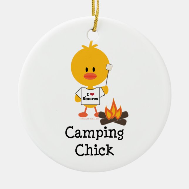 Campings-Küken-Verzierung Keramik Ornament (Vorne)