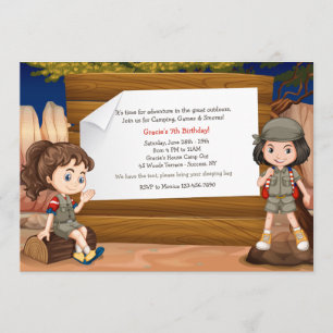 Campings-Mädchen-Einladung Einladung