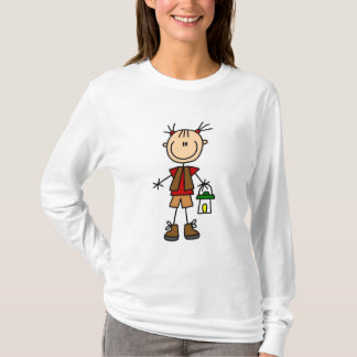Campings-Mädchen mit Laternen-T-Shirts und T-Shirt