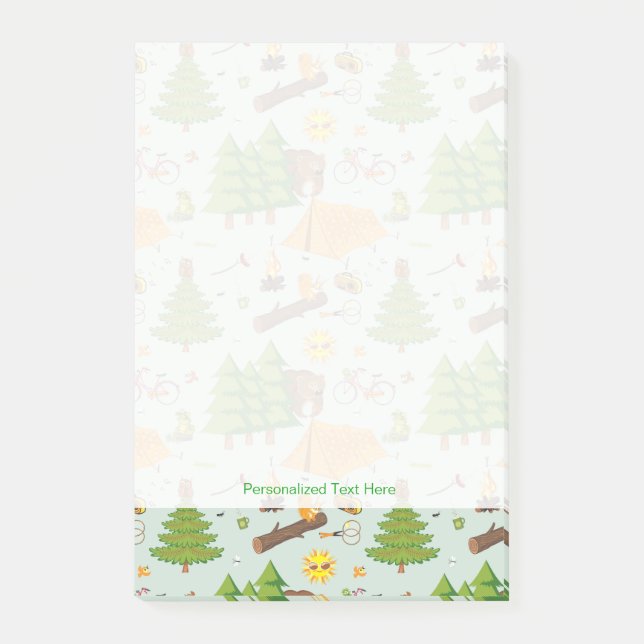 Campings-Muster Post-it Klebezettel (Vorderseite)