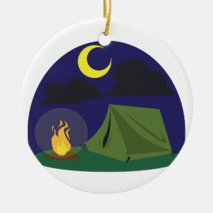 Campings-Szene Keramikornament