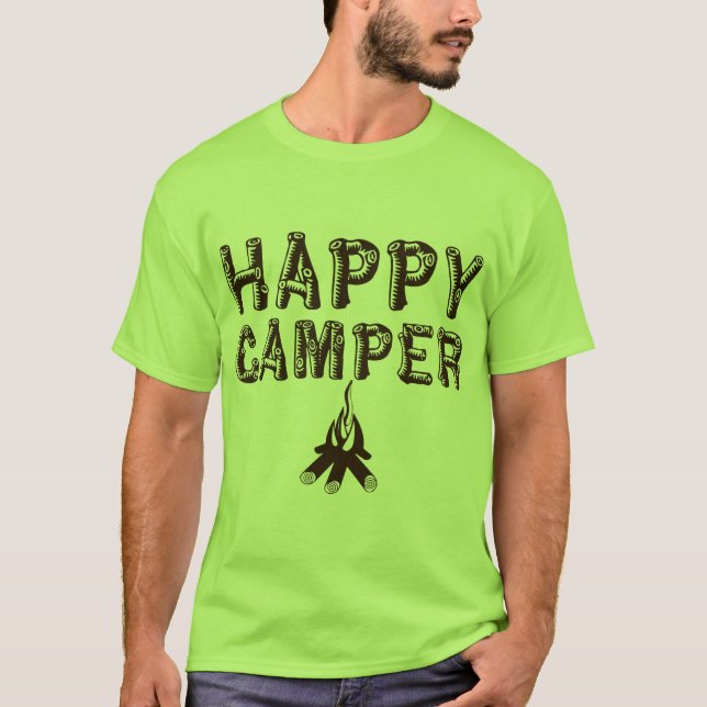 Campings-T - Shirt - glücklicher Camper (Vorderseite)