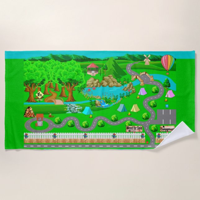 Campingwege für Autos Strandtuch (Vorderseite)