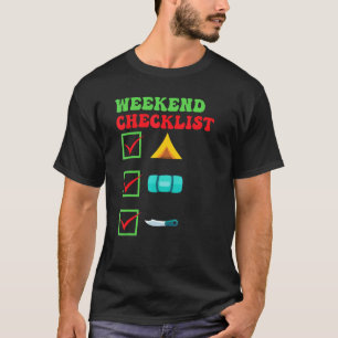 Campingwochenende Checkliste Zelt Schlafsäcke Mess T-Shirt