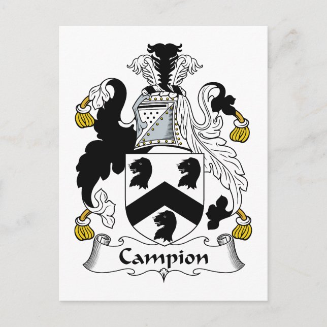 Campion Familienwappen Postkarte (Vorderseite)