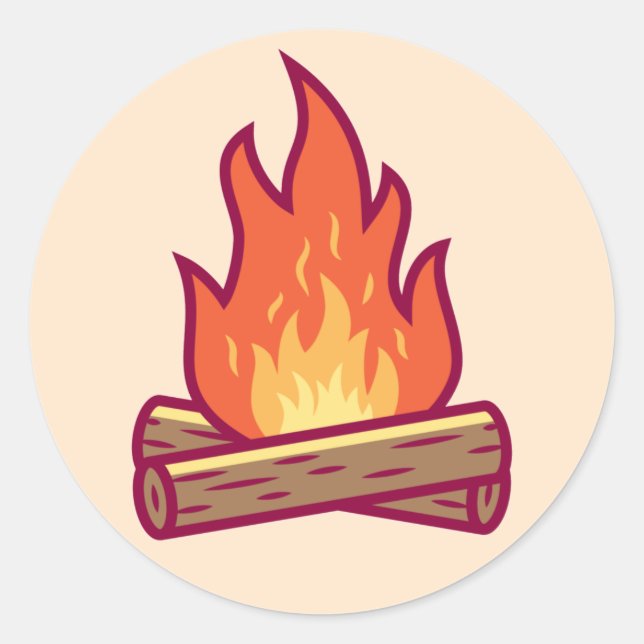 Campire and Firewood Runder Aufkleber (Vorderseite)