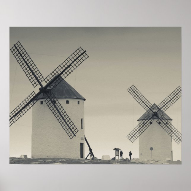 Campo de Criptana, antike Windmühlen La Mancha Poster (Vorne)