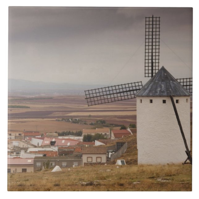 Campo de Criptana, antike Windmühlen von La Mancha Fliese (Vorderseite)