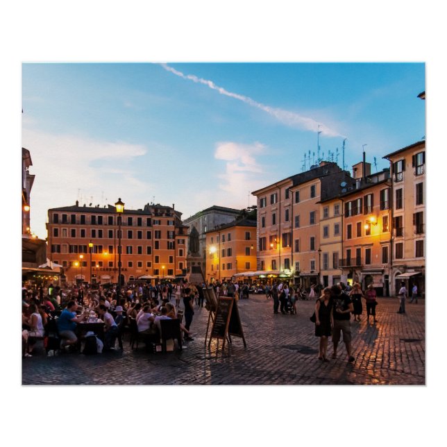 Campo de' Fiori Rome Perfektes Poster | Sonnenunte (Vorderseite)