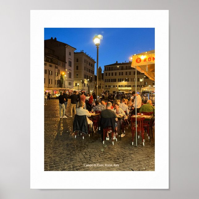 Campo di Fiore, Rom, Italien Design Foto Print Poster (Vorne)