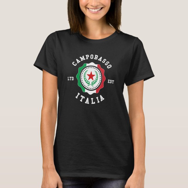 Campobassi Italien Flaggen Abzeichen Vintag T-Shirt (Vorderseite)