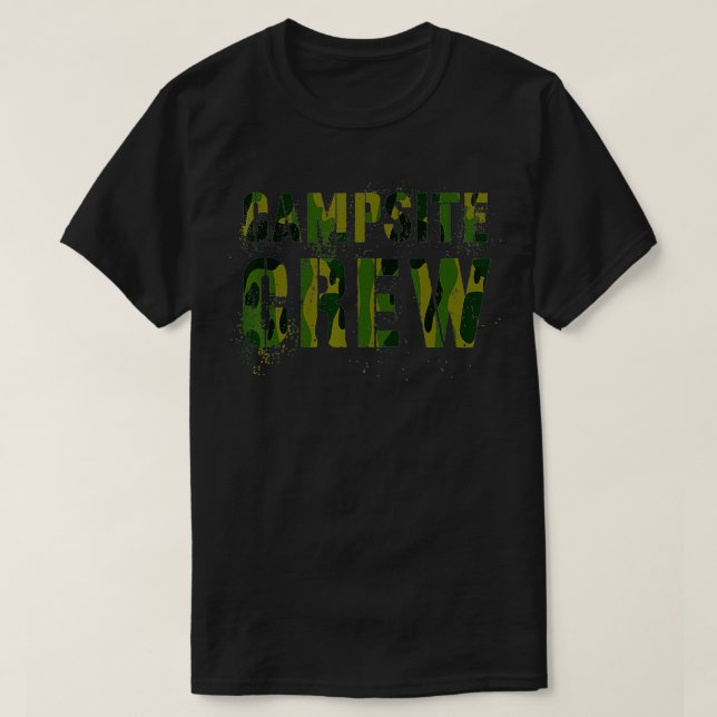 CAMPSITE CREW Camouflage Sommerberater Lehrer T-Shirt (Design vorne)