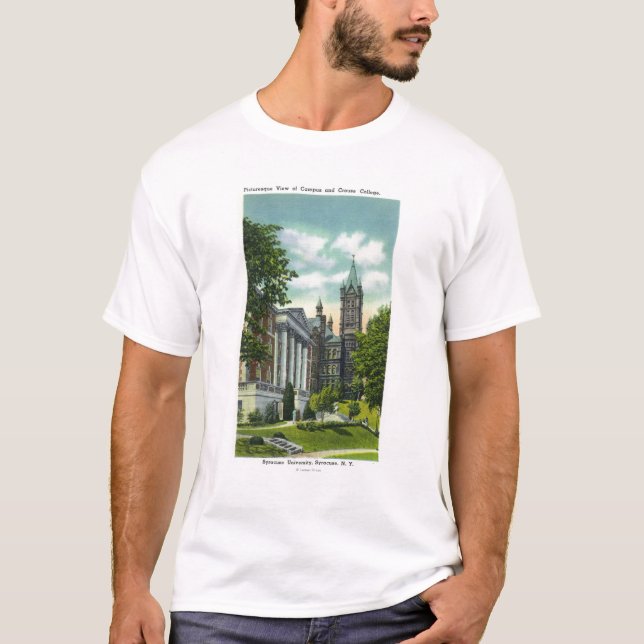Campus-Ansicht Syrakus U, die Crouse Uni zeigt T-Shirt (Vorderseite)