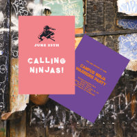 Campus Ninja Brüderlichkeit Party Einladungskarte