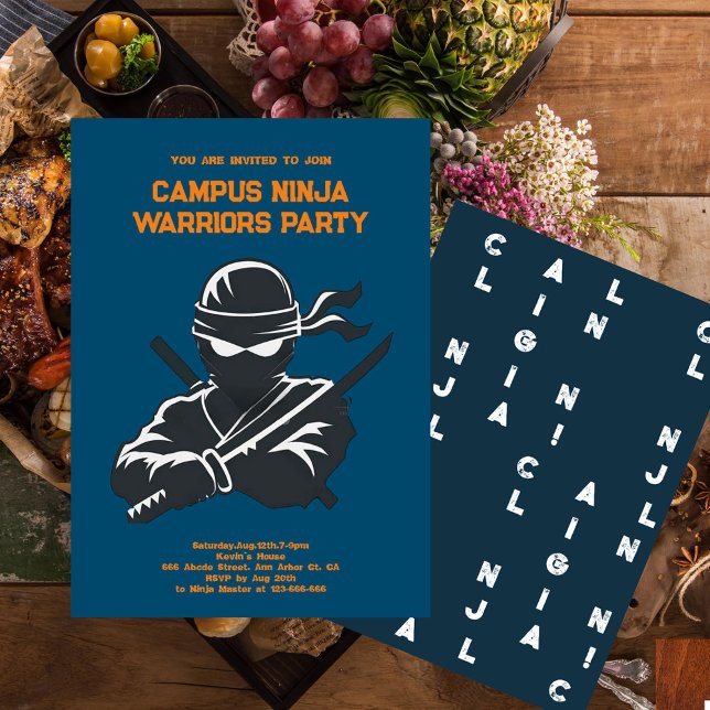 Campus Ninja Fun cipher fraternit Einladungskarte (Von Creator hochgeladen)