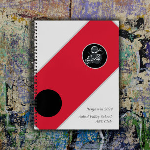 Campus Ninja Notebook Personalisiert weiß und rot Notizbuch