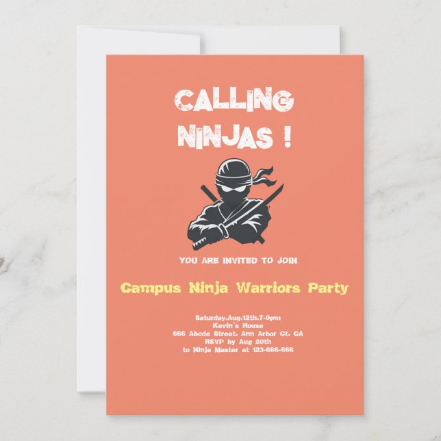 Campus Ninja | PARTY EINLADUNG (Vorderseite)