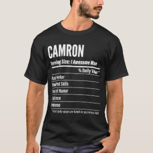 Camron Ernährungsfakte, die Kalorien in der Größe  T-Shirt