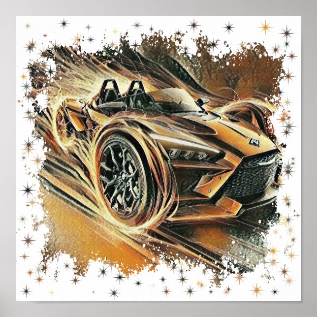 can am High-Speed Orange Supercar Poster (Vorne)