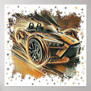 can am Hochgeschwindigkeits-Orangen-Supercar Poster