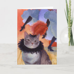 Can-Can-Kabaretttänzer-Katze Karte