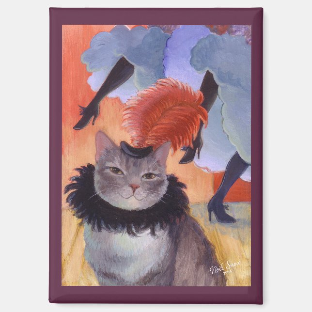 Can-Can-Kabaretttänzer-Katze Magnet (Vorderseite)