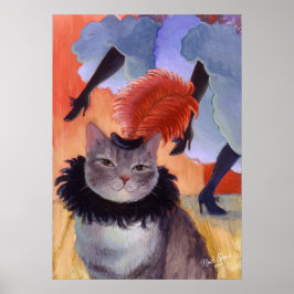 Can-Can-Kabaretttänzer-Katze Poster