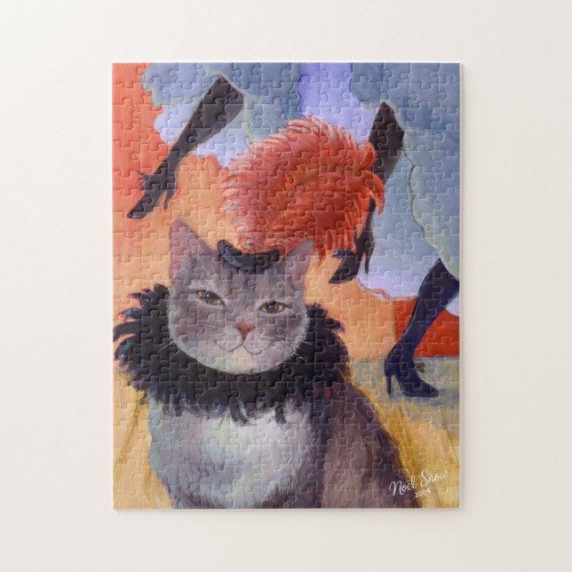 Can-Can-Kabaretttänzer-Katze Puzzle (Vertikal)