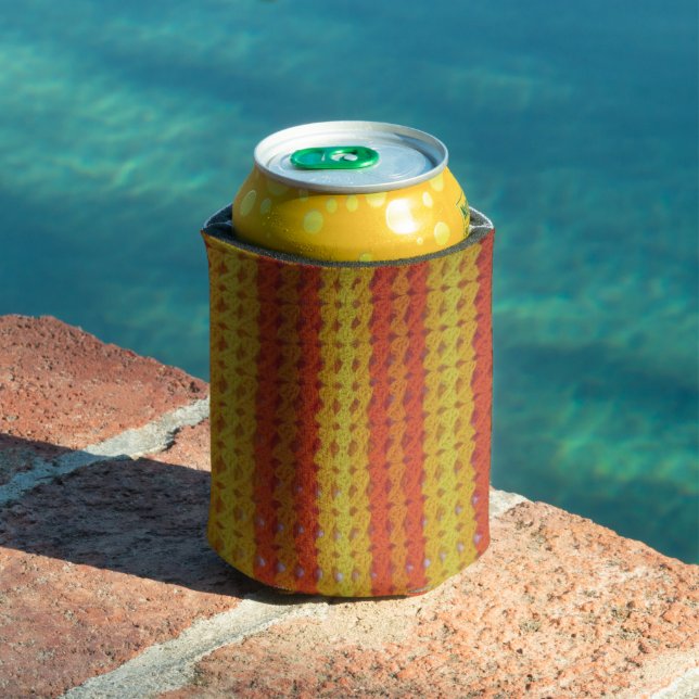 Can Cooler - Gelb und orange Häkelchen Dosenkühler (In Situ Pool)