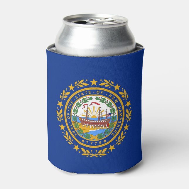 Can Cooler mit der Fahne des New Hampshire Staat,  Dosenkühler (Kanne Vorderseite)
