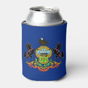 Can Cooler mit der Fahne von Pennsylvania, USA. Dosenkühler