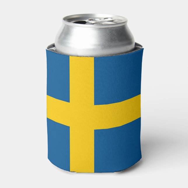 Can Cooler mit der Flagge Schwedens Dosenkühler (Kanne Vorderseite)