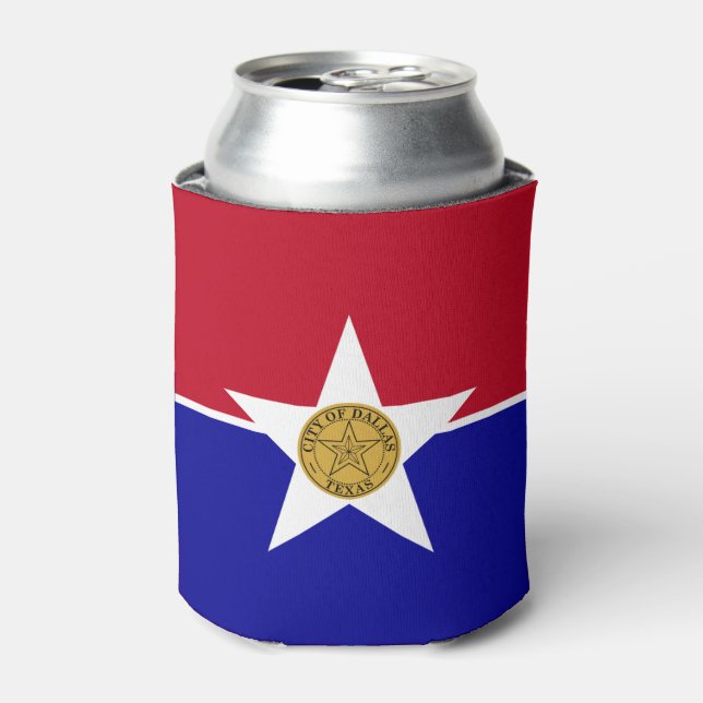 Can Cooler mit der Flagge von Dallas City, USA Dosenkühler (Kanne Vorderseite)