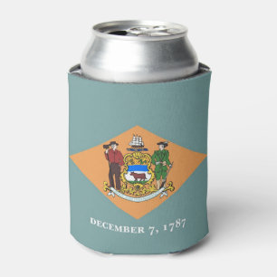 Can Cooler mit der Flagge von Delaware Staat, USA. Dosenkühler