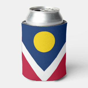 Can Cooler mit der Flagge von Denver City, USA. Dosenkühler