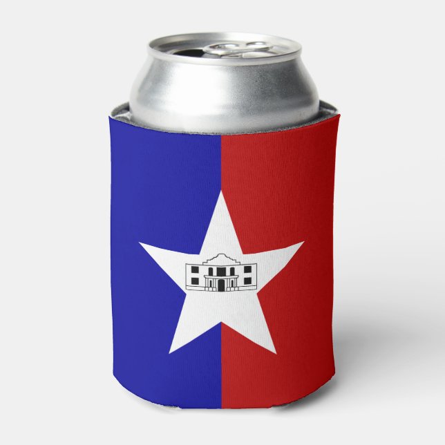 Can Cooler mit der Flagge von San Antonio City, US Dosenkühler (Kanne Vorderseite)