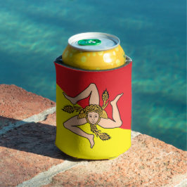 Can Cooler mit der Flagge von Sizilien, Italien Dosenkühler