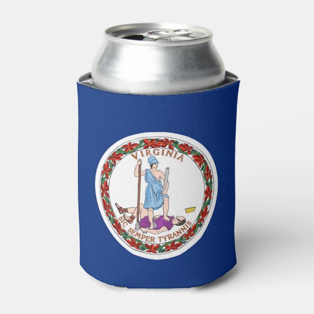 Can Cooler mit der Flagge von Virginia Staat, USA. Dosenkühler (Kanne Vorderseite)