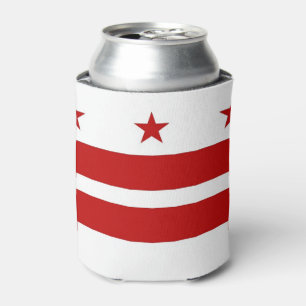 Can Cooler mit der Flagge von Washington DC, USA. Dosenkühler