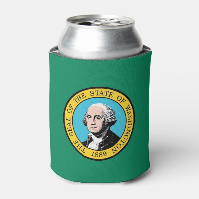 Can Cooler mit der Flagge von Washington Staat, US Dosenkühler (Kanne Vorderseite)