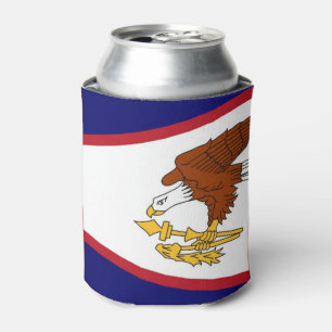 Can Cooler mit Fahne von Amerikanisch Samoa, USA. Dosenkühler