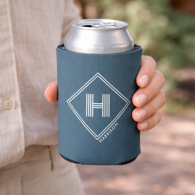 Can Cooler | Modern Geometric Monogram Initial Dosenkühler (Von Creator hochgeladen)