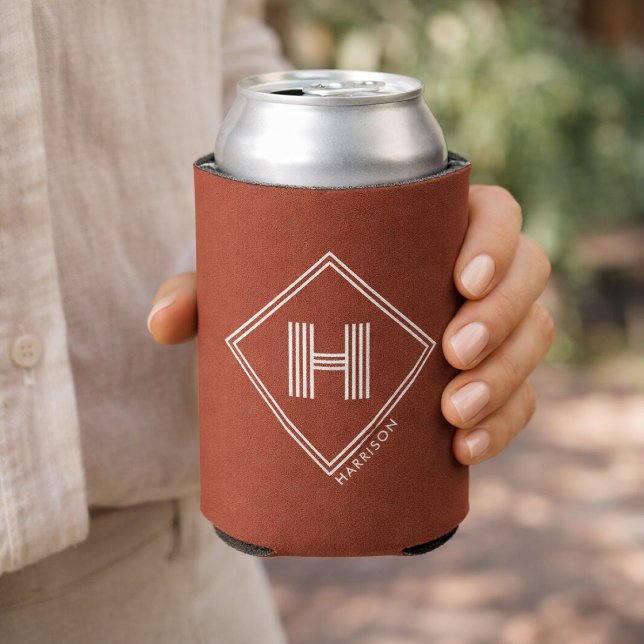 Can Cooler | Stylish Geometric Initial Monogrammed Dosenkühler (Von Creator hochgeladen)