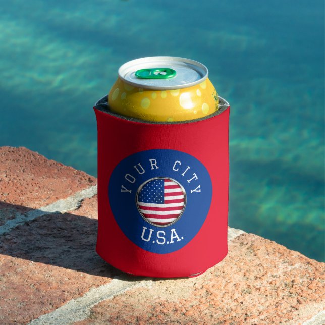 Can Cooler - USA Personalisiert - Name der Stadt h Dosenkühler (In Situ Pool)