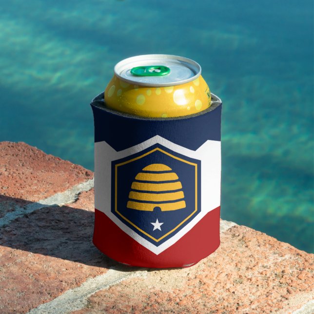 Can Cooler with new flag of Utah State, USA Dosenkühler (In Situ Pool)