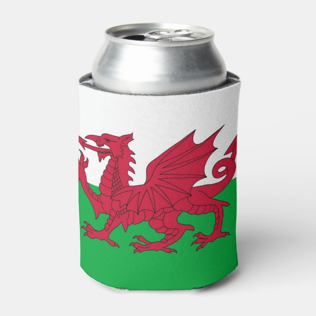 Can Cooler with Wales flagge, Vereinigtes Königrei Dosenkühler (Kanne Vorderseite)
