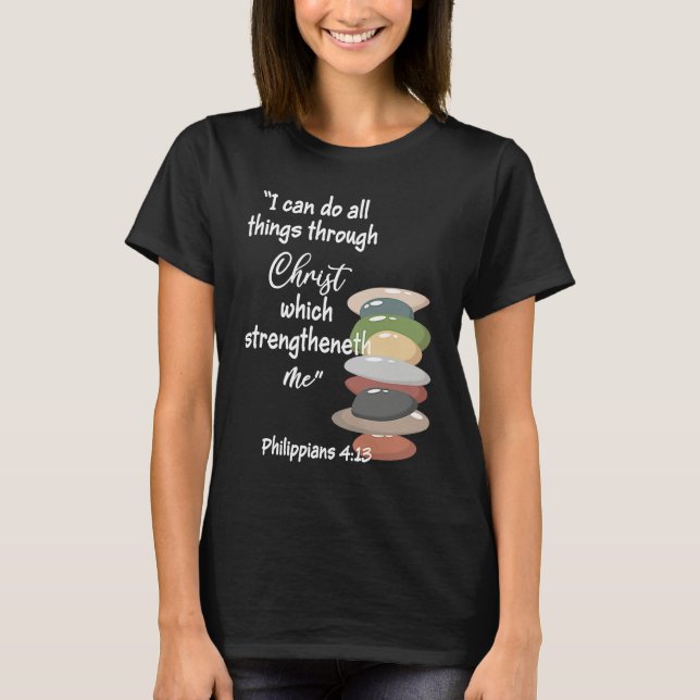 Can Do All Things Religious Bible YM Verse YW Them T-Shirt (Vorderseite)